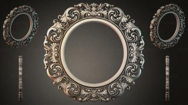Decorative frames, framing Round frame with climbing acanthus and side columns 3d model