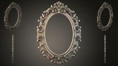 Decorative frames, framing Oval mirror with lush acanthus decor and curls 3d model