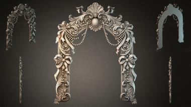 Decorative frames, framing Arched carved portal with pilasters and a shell cartouche 3d model