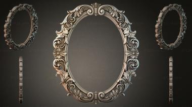 Decorative frames, framing Oval frame with swirls and floral patterns 3d model