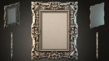Decorative frames, framing Ornamental frame with angels and floral scrolls 3d model
