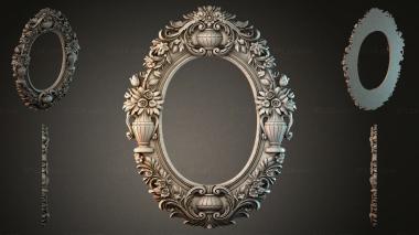 Decorative frames, framing Oval frame with floral urns and acanthus 3d model
