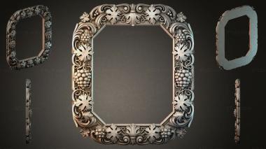 Decorative frames, framing Octagonal frame with grapes and acanthus 3d model