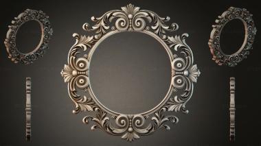 Decorative frames, framing Oval frame with scrolls and rosettes for a mirror 3d model