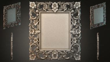Decorative frames, framing Mirror with floral baroque frame 3d model