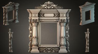 Decorative frames, framing Classical portal with Corinthian columns and palmettes 3d model