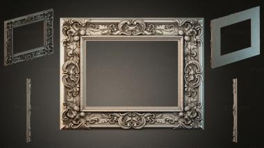 Decorative frames, framing Baroque frame with mascarons and acanthus 3d model