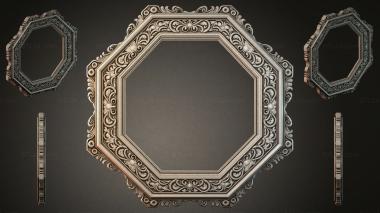 Decorative frames, framing Octagonal frame with baroque ornamentation and twisted columns 3d model