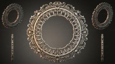 Decorative frames, framing Round decorative frame with grapes and curls 3d model