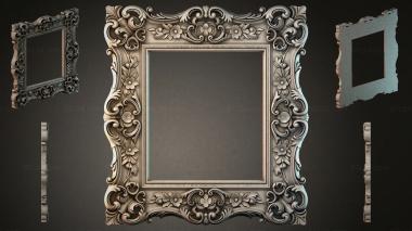 Decorative frames, framing Frame baguette with climbing acanthus and flower rosettes 3d model