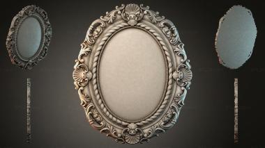 Decorative frames, framing Oval frame with rocaille ornament and shells 3d model
