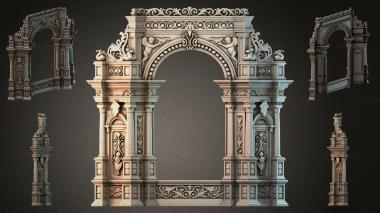 Decorative frames, framing Classic arch with columns and ornamentation 3d model