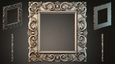 Decorative frames, framing Frame with volutes and shells 3d model