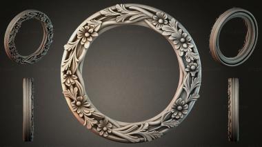 Decorative frames, framing Round frame with floral and foliage design 3d model
