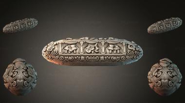 Decorative frames, framing Architectural ornament with plant motifs and a ball 3d model