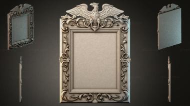 Decorative frames, framing Mirror frame with eagle and floral scrolls 3d model