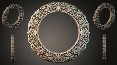 Decorative frames, framing Set of mirrors with carved acanthus frames and columns 3d model