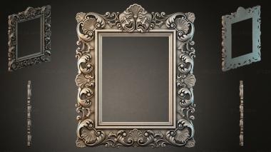 Decorative frames, framing Ornamental frame with rocaille scrolls and shells 3d model