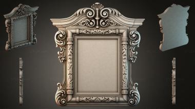 Decorative frames, framing Carved frame with wings and spirals 3d model