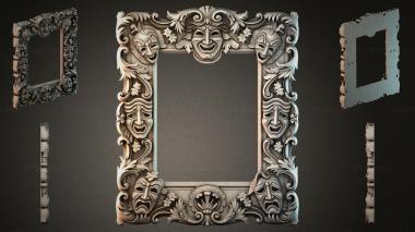 Decorative frames, framing Theatrical frame with comedy and tragedy masks 3d model
