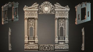 Decorative frames, framing Classic portal with columns and ornamental pediment 3d model