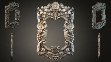 Decorative frames, framing Decorative frame with flowers and grapes in Baroque style 3d model