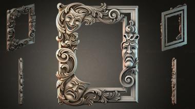 Decorative frames, framing Theatrical frame with masks and acanthus 3d model