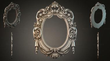 Decorative frames, framing Oval frame with swirls and leaves 3d model