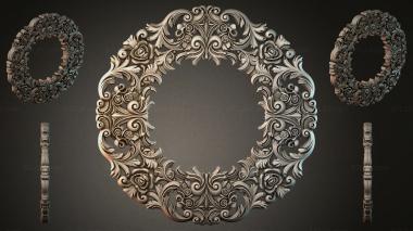 Decorative frames, framing Mirror frame with rocaille scrolls and rosettes 3d model