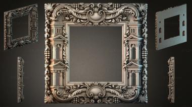 Decorative frames, framing Architectural decorative casing with columns and scrolls 3d model