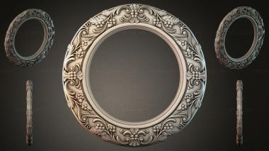 Decorative frames, framing Round frame with grape clusters and volutes 3d model