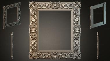 Decorative frames, framing Mirror frame with swirl acanthus ornament 3d model