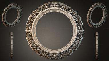 Decorative frames, framing Round mirror frame with acanthus scrolls and oval decorative frames 3d model