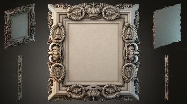 Decorative frames, framing Carved frame with scrolls and acanthus for CNC 3d model