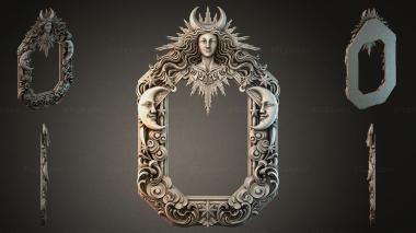 Decorative frames, framing Mirror frame with sun and moon 3d model