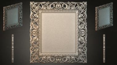 Decorative frames, framing Carved rectangular frame with acanthus ornamentation and paneling 3d model