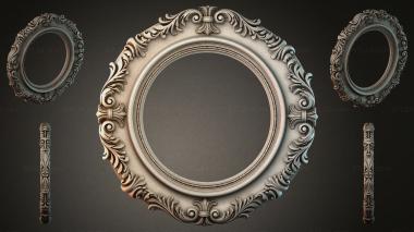 Decorative frames, framing Round frame with acanthus scrolls and vertical ornaments 3d model
