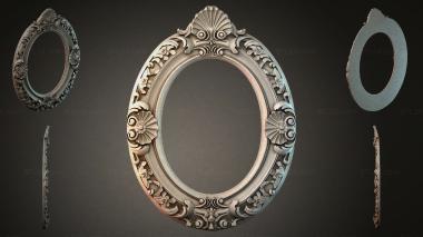 Decorative frames, framing Oval frame with acanthus and shell 3d model