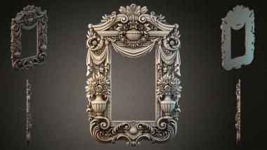 Decorative frames, framing Classic window frame with rosettes and festoons 3d model