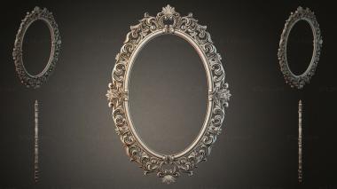 Decorative frames, framing Oval carved interior element with a swirl pattern and decorative spindles 3d model
