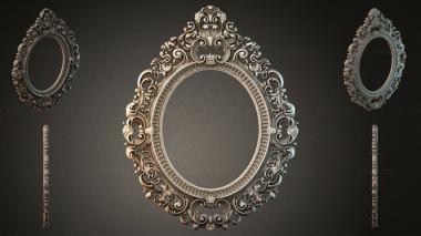 Decorative frames, framing Oval mirror frames with climbing acanthus and cartouches 3d model