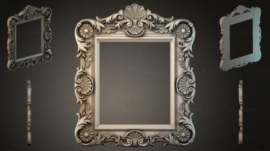 Decorative frames, framing Frame with lush curls and rosettes on the corners 3d model