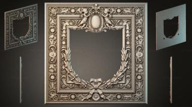 Decorative frames, framing Classic panel with putti and laurel wreath 3d model