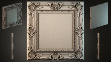 Decorative frames, framing Carved frame with acanthus leaves and shells 3d model