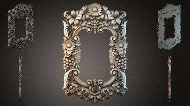 Decorative frames, framing Baroque frame with sunflowers and grapes 3d model