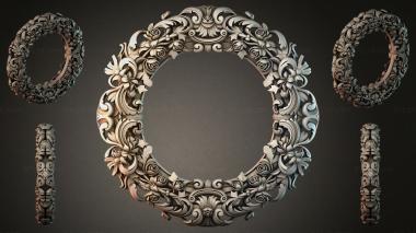 Decorative frames, framing Baroque ornamental frame with foliate scrolls and floral motifs 3d model