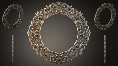 Decorative frames, framing Round frame with curls and spirals for a mirror or portrait 3d model