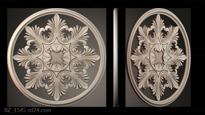 Розетки (Круговой дисковый узор, RZ_1545) 3D модель для ЧПУ станка