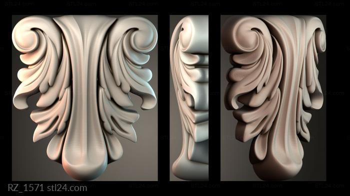 Розетки (Квадратный узор, RZ_1571) 3D модель для ЧПУ станка
