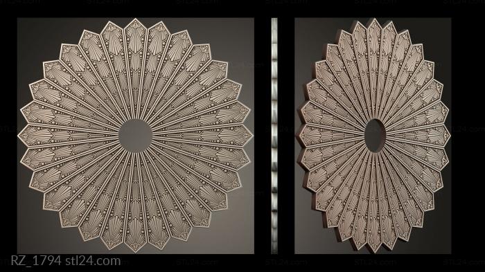 Розетки (Круглый узор, RZ_1794) 3D модель для ЧПУ станка